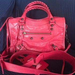 💯 %authentic Balenciaga mini city bag (dark pink)